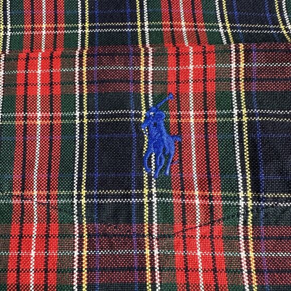 Ralph Lauren BLAIRE Mens Size Large Red Blue Long Sleeve Button Down Dress Shirt - Picture 6 of 8